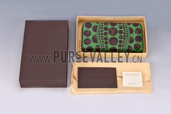 Louis Vuitton Zippy Long Wallet Yayoi Kusama Green