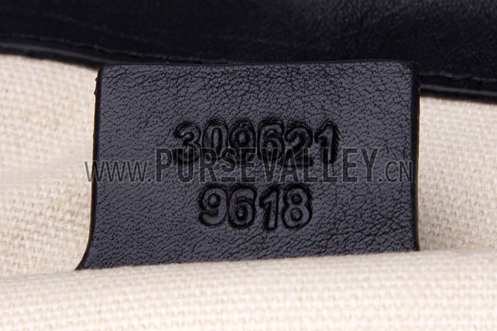 Gucci Rania Web Black Leather Top Handle Tote