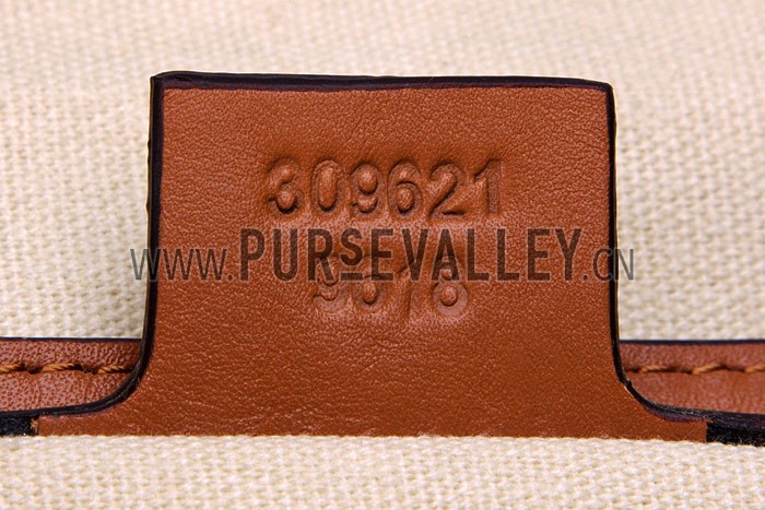 Gucci Rania Web Cognac Leather Top Handle Tote