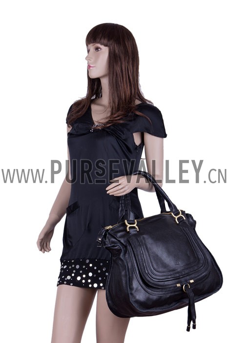 Chloe Marcie Large Leather Tote Black