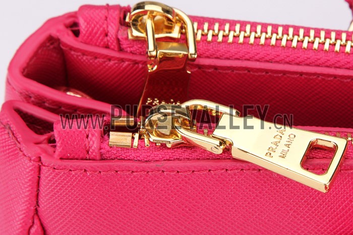 Prada Medium Saffiano Lux Top Handle Fuchsia