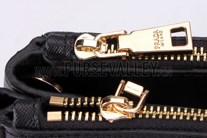 Prada Medium Saffiano Lux Top Handle Black