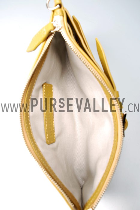 Burberry Small Bridle House Check Belted Clutch Yellow