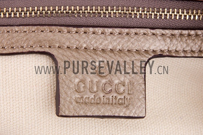 Gucci Large Soho Leather Shoulder Bag with Chain Straps Antique Gold