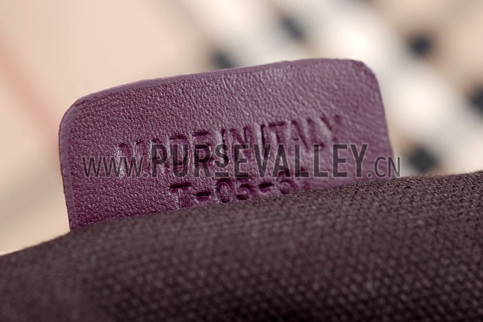 Burberry Haymarket Small Tote Purple Trim