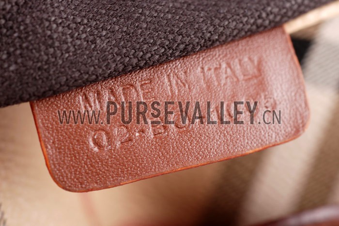 Burberry Haymarket Medium Tote Brown Trim