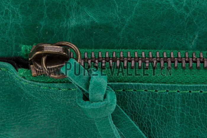 Balenciaga Giant Gold Envelope Wallet with Strap Green