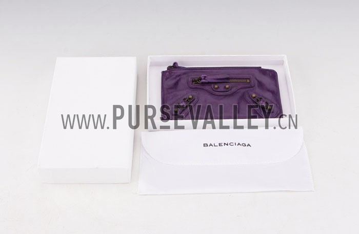 Balenciaga Giant Envelope Wallet Dark Purple