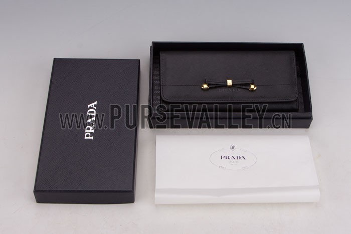 Prada Continental Wallet Black