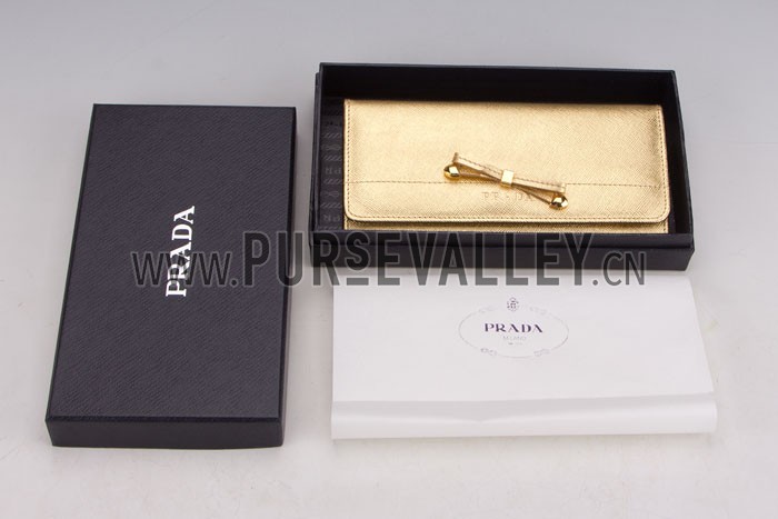 Prada Continental Wallet Gold