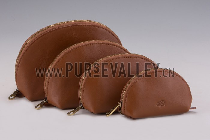 Mulberry Pouch Set Brown