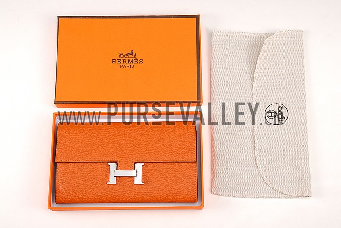 Hermes Constance Long Wallet Orange 608080