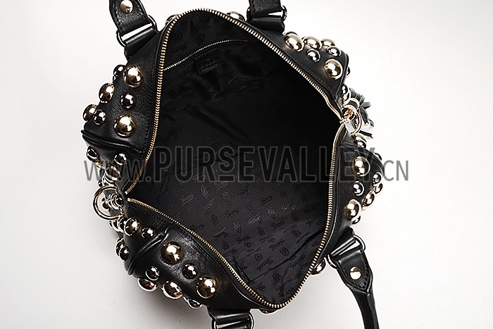 Gucci Babouska Studded Boston Bag Black