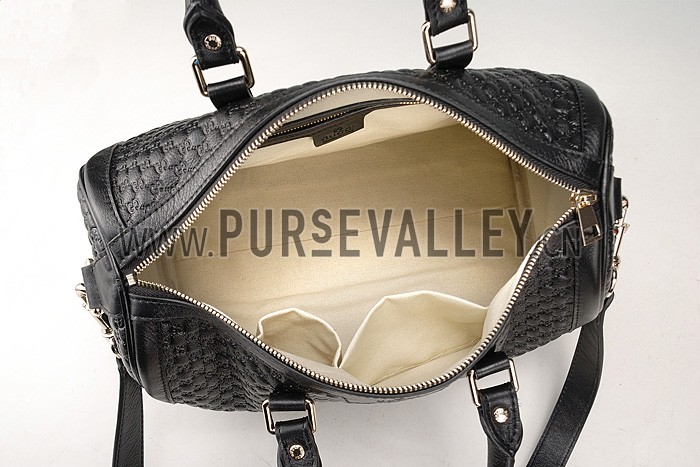 Gucci Nice Microguccissima Leather Boston Bag Black 607308