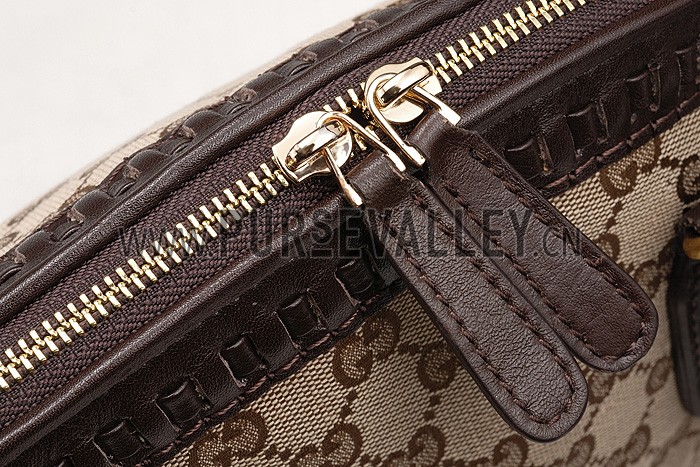 Gucci Laidback Crafty GG Canvas Top Handle Bag Brown 607347