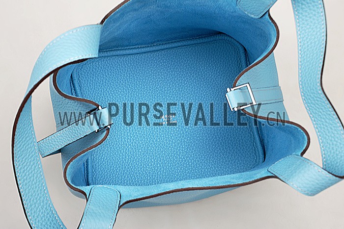 Hermes Picotin MM Blue Jean 607498