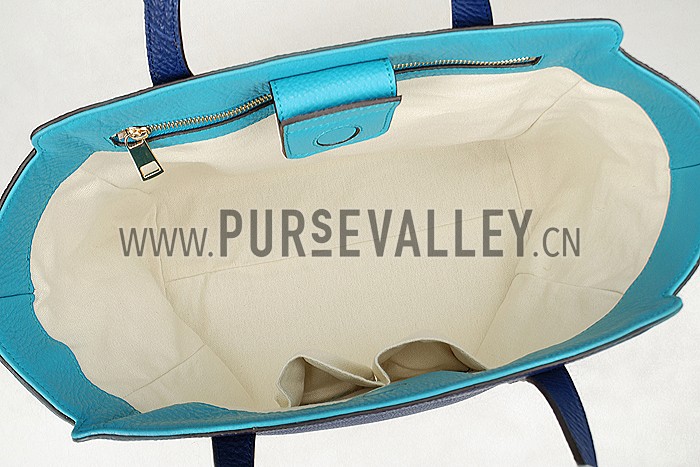 Gucci Swing Leather Tote Dark Blue Medium 607683