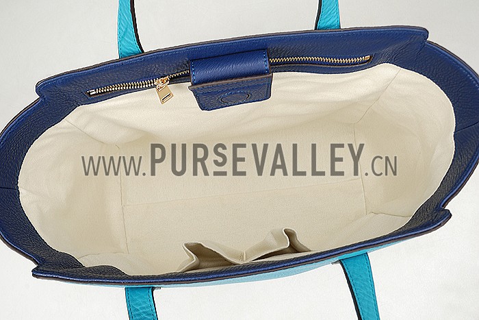 Gucci Swing Leather Tote Light Blue Medium 607684