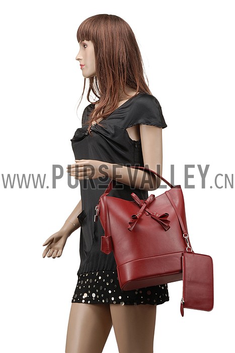 Louis Vuitton New Noe Cuir Nuance Rubis Drawstring Bag 607552