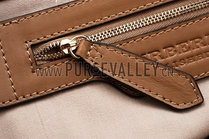 Burberry Small Bridle House Check Tote Bag Brown 607792