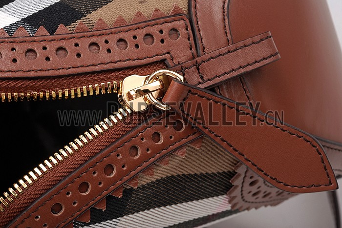 Burberry Blaze Haymarket Satchel Tan 607793