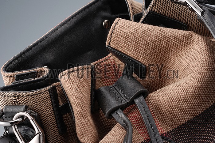 Burberry Medium Canvas Check Backpack Black 607815