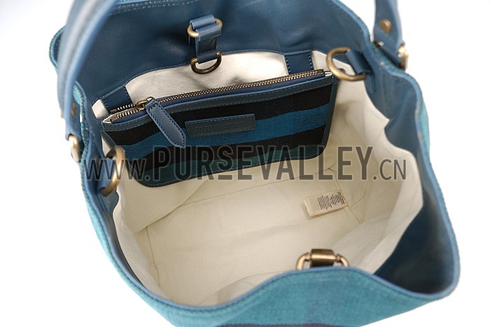 Burberry Medium Canvas Hobo Bag Light Blue 607820