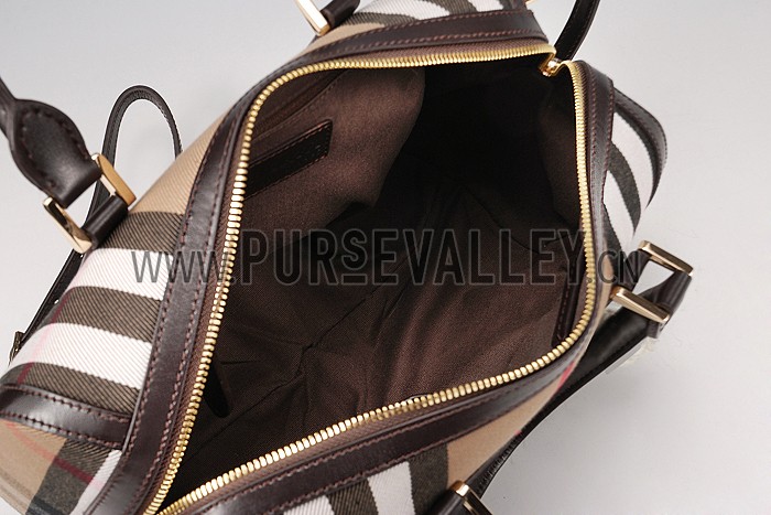 Burberry Sartorial House Check Bowling Bag Black 607823