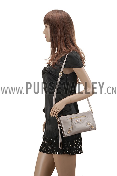 Balenciaga Clutch Argent Silver With Gold Hardware 607833