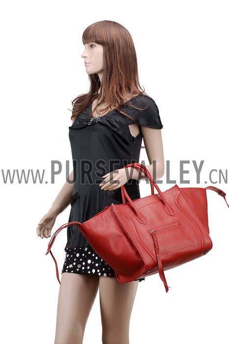 Celine Luggage Phantom Tote Red