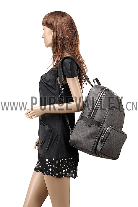 Gucci GG Canvas Backpack Black/Grey 607932