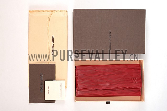 Louis Vuitton Red Epi Leather Sarah Wallet
