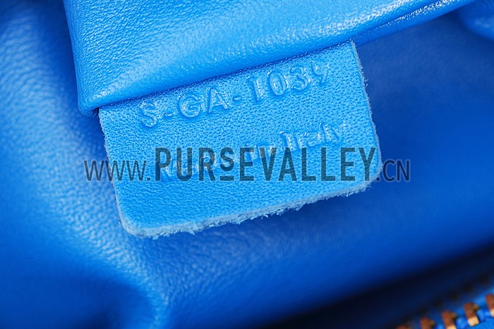 Celine Micro Luggage Blue Leather/Suede Leather