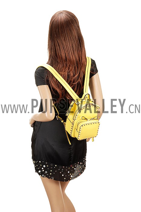 Valentino RockStud Yellow Backpack