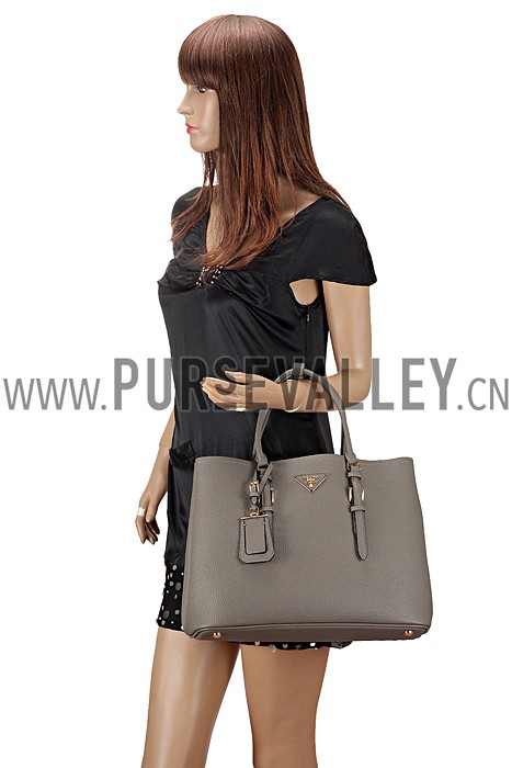 Prada Double Tote Dark Grey
