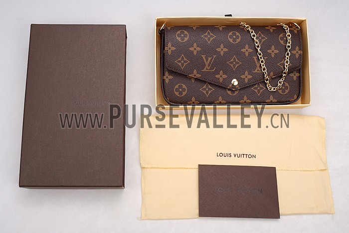 Louis Vuitton Monogram Felicie Chain Wallet Fuchsia 18926651