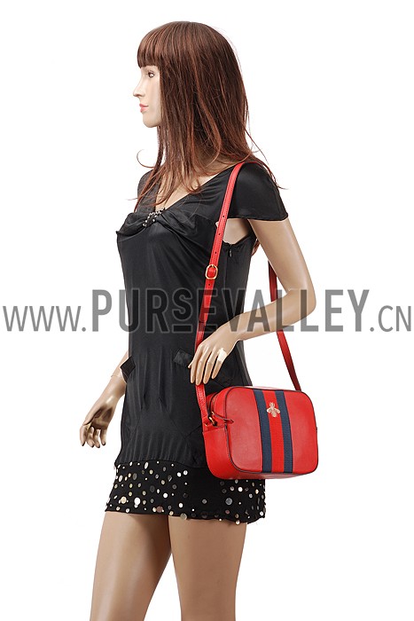 Gucci Bee Detail Red Leather Bag