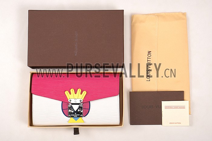 Louis Vuitton Tribal Mask Chaine Wallet Epi White Fuchsia