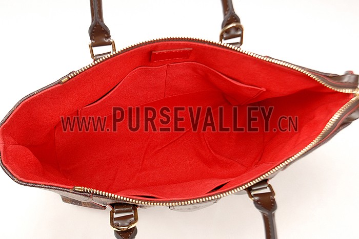 Louis Vuitton Cassa Tote PM Damier Ebene Canvas Red