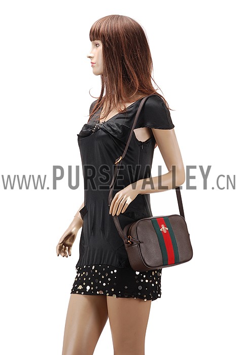 Gucci Bee Detail Brown Leather Bag