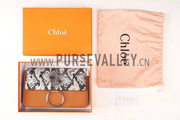 Chloe Faye Small Bag Tan and Python Pattern