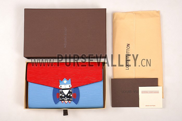 Louis Vuitton Tribal Mask Chaine Wallet Epi Red Blue
