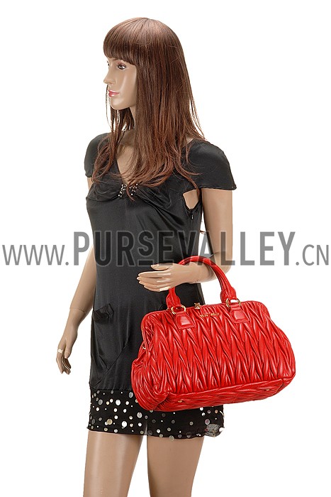 Miu Miu Matelasse Doctor Red Bag