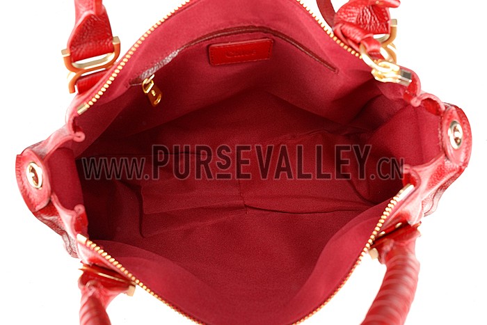 Chloe Marcie Satchel Crossbody Bag Dark Red