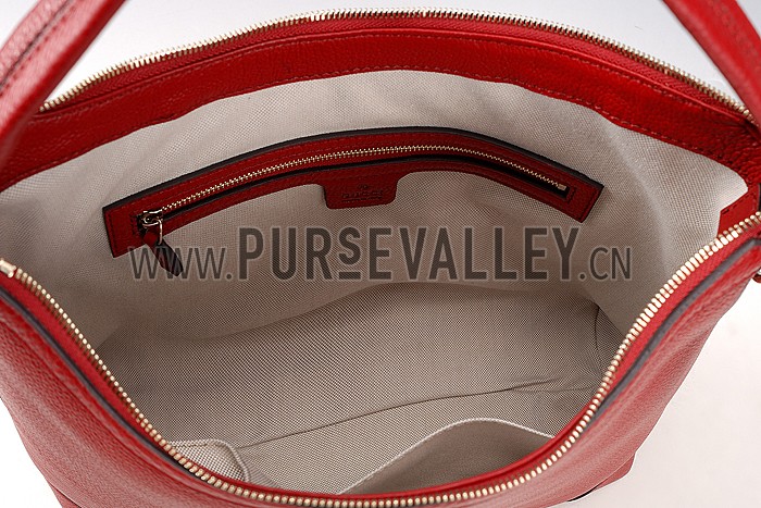 Gucci Miss GG Leather Hobo Dark Red