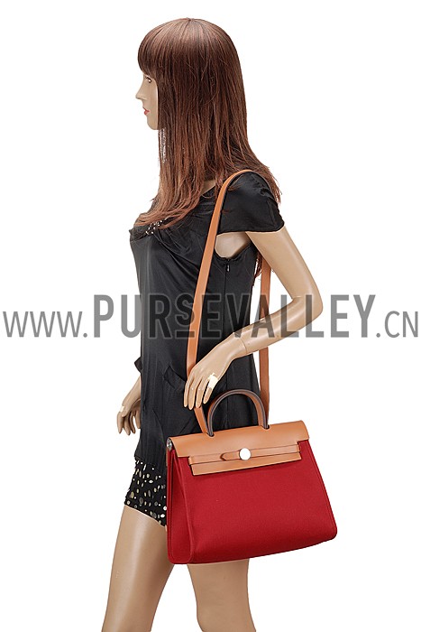 Hermes Herbag Dark Red