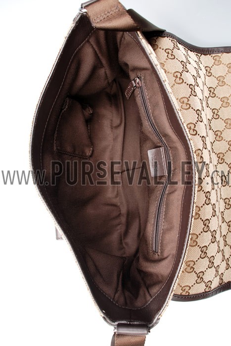 Gucci Monogram Canvas Messenger Bag