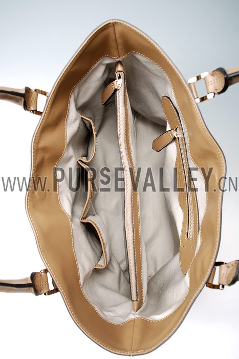 Burberry Medium Bridle House Check Belted Tote Khaki