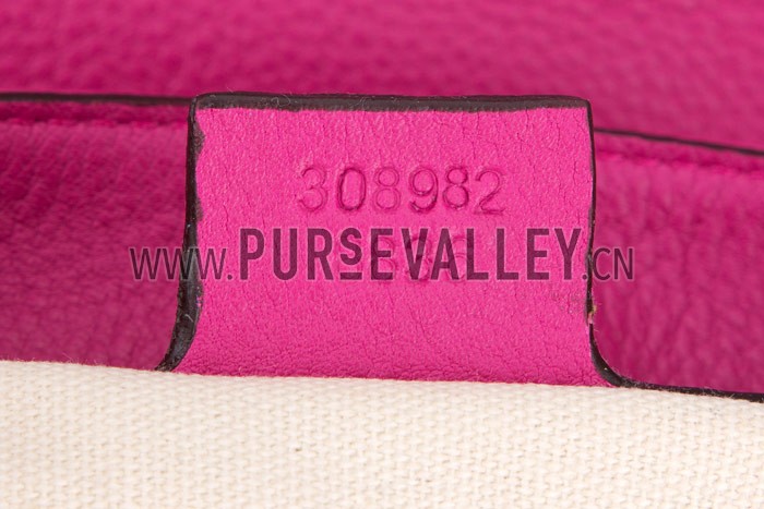 Gucci Large Soho Leather Shoulder Bag with Chain Straps Bright Pink