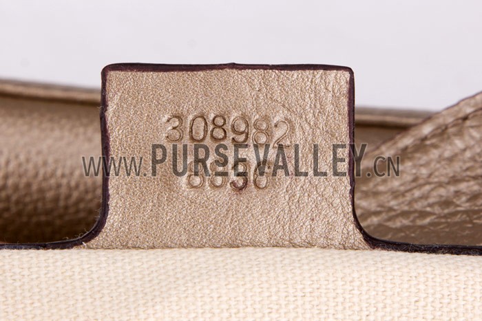 Gucci Large Soho Leather Shoulder Bag with Chain Straps Antique Gold